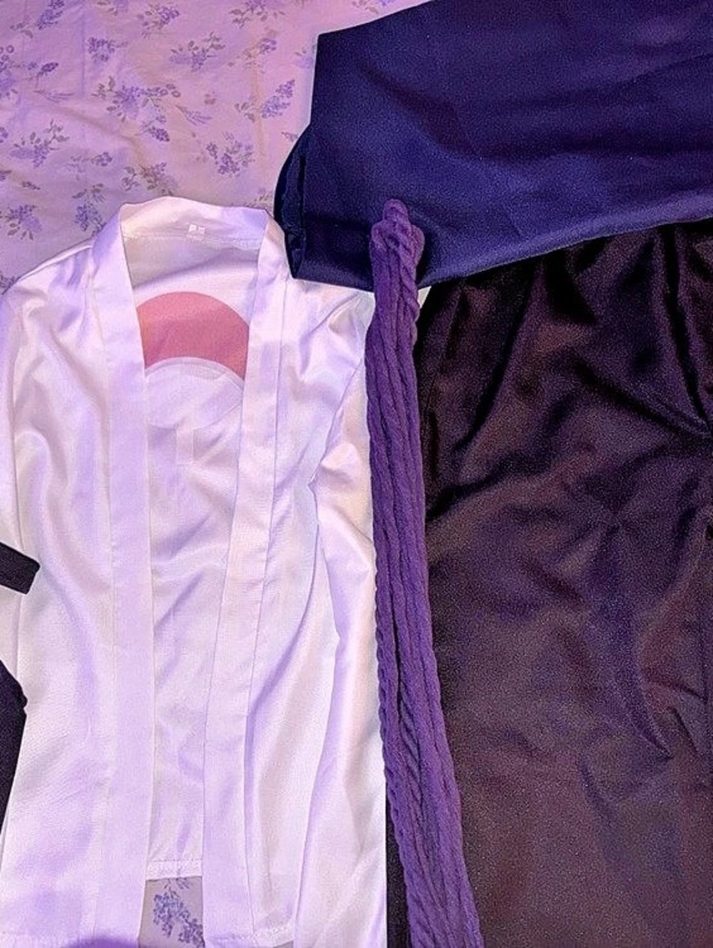 Sasuke Uchiha Cosplay Costume Set White & Black Small